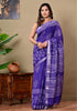 Block Printed Cotton linen Saree With Unstiched Blouse