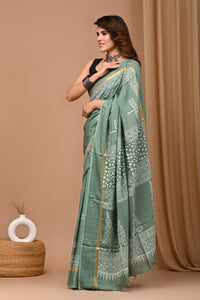 Crafts Moda Beautiful Block Printed Assam Silk Saree