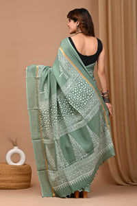 Crafts Moda Beautiful Block Printed Assam Silk Saree