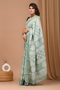 Crafts Moda Beautiful Block Printed Assam Silk Saree