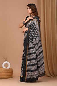 Crafts Moda Beautiful Block Printed Assam Silk Saree