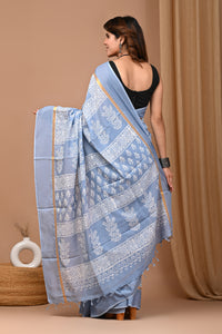 Crafts Moda Beautiful Block Printed Assam Silk Saree