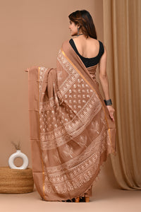Crafts Moda Beautiful Block Printed Assam Silk Saree