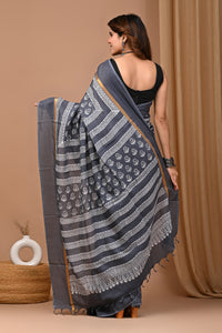 Crafts Moda Beautiful Block Printed Assam Silk Saree