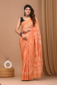 Crafts Moda Beautiful Block Printed Assam Silk Saree