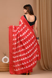 Crafts Moda Beautiful Block Printed Assam Silk Saree