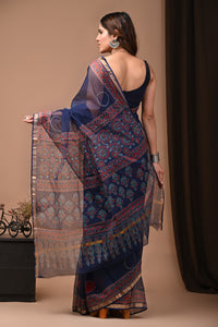 Exclusive Hand Block Printed Kota Doria Saree