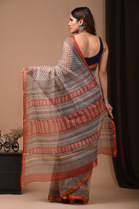 Exclusive Hand Block Printed Kota Doria Saree