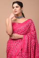 Printed Pure Cotton Mulmul Saree With Blouse