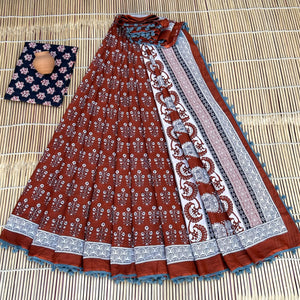 Printed Pure Cotton Mulmul Saree With PomPom Lace