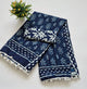 Printed Pure Cotton Mulmul Saree With PomPom Lace