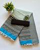 Printed Pure Cotton Mulmul Saree With PomPom Lace