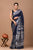 Block Printed Cotton linen Saree With Unstiched Blouse