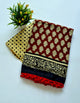 Printed Pure Cotton Mulmul Saree With PomPom Lace