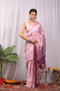 Crafted Exclusive Block Printed Assam Silk Saree