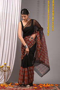 Premium Hand Block Printed Kota Doria Saree