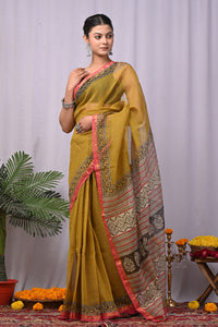 Premium Hand Block Printed Kota Doria Saree