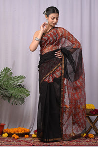 Premium Hand Block Printed Kota Doria Saree