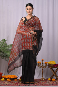 Premium Hand Block Printed Kota Doria Saree