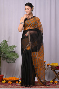 Premium Hand Block Printed Kota Doria Saree