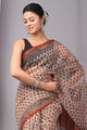 Premium Hand Block Printed Kota Doria Saree