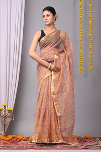 Premium Hand Block Printed Kota Doria Saree