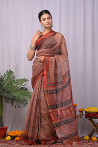 Premium Hand Block Printed Kota Doria Saree