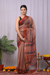 Premium Hand Block Printed Kota Doria Saree