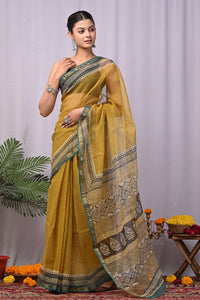 Premium Hand Block Printed Kota Doria Saree
