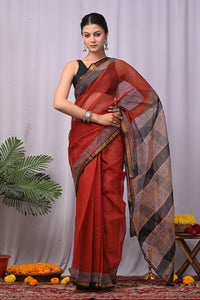 Premium Hand Block Printed Kota Doria Saree