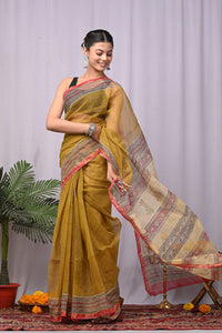Premium Hand Block Printed Kota Doria Saree