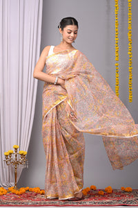 Premium Hand Block Printed Kota Doria Saree