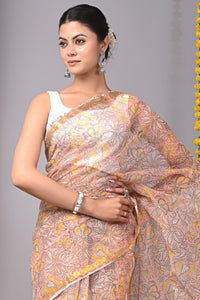 Premium Hand Block Printed Kota Doria Saree