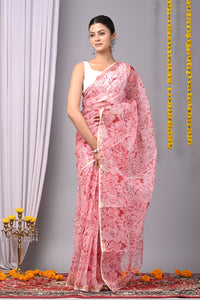 Premium Hand Block Printed Kota Doria Saree