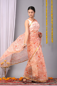 Premium Hand Block Printed Kota Doria Saree