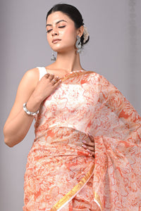 Premium Hand Block Printed Kota Doria Saree