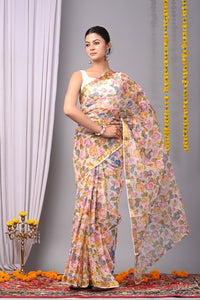 Premium Hand Block Printed Kota Doria Saree