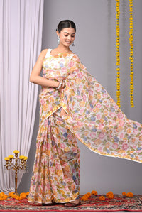 Premium Hand Block Printed Kota Doria Saree