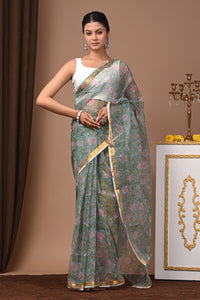Premium Hand Block Printed Kota Doria Saree