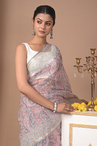 Premium Hand Block Printed Kota Doria Saree