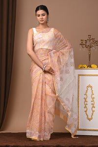 Premium Hand Block Printed Kota Doria Saree
