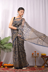 Premium Hand Block Printed Kota Doria Saree