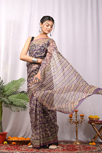 Premium Hand Block Printed Kota Doria Saree