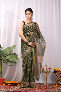 Premium Hand Block Printed Kota Doria Saree