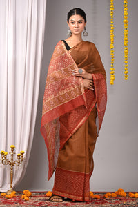 Premium Hand Block Printed Kota Doria Saree