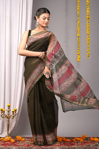 Premium Hand Block Printed Kota Doria Saree