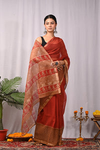 Premium Hand Block Printed Kota Doria Saree