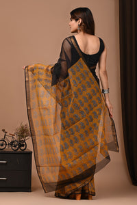 Premium Hand Block Printed Kota Doria Saree