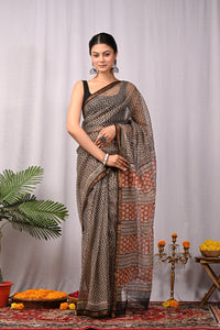 Premium Hand Block Printed Kota Doria Saree
