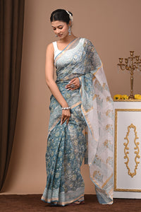 Premium Hand Block Printed Kota Doria Saree